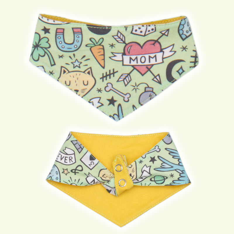 Pañoleta Cutie & Fun Tattoos Amarilla
