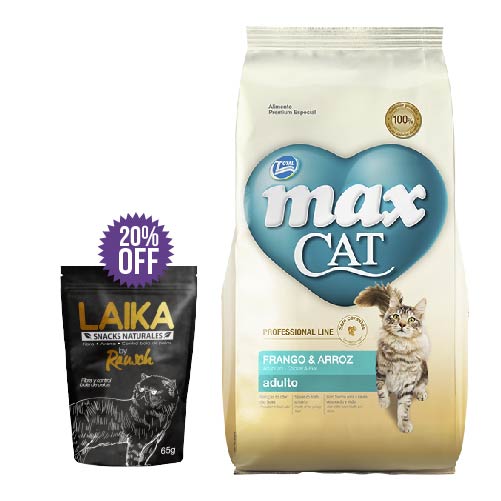 Combo Max Cat Adulto Pollo Y Arroz + Galletas Rausch