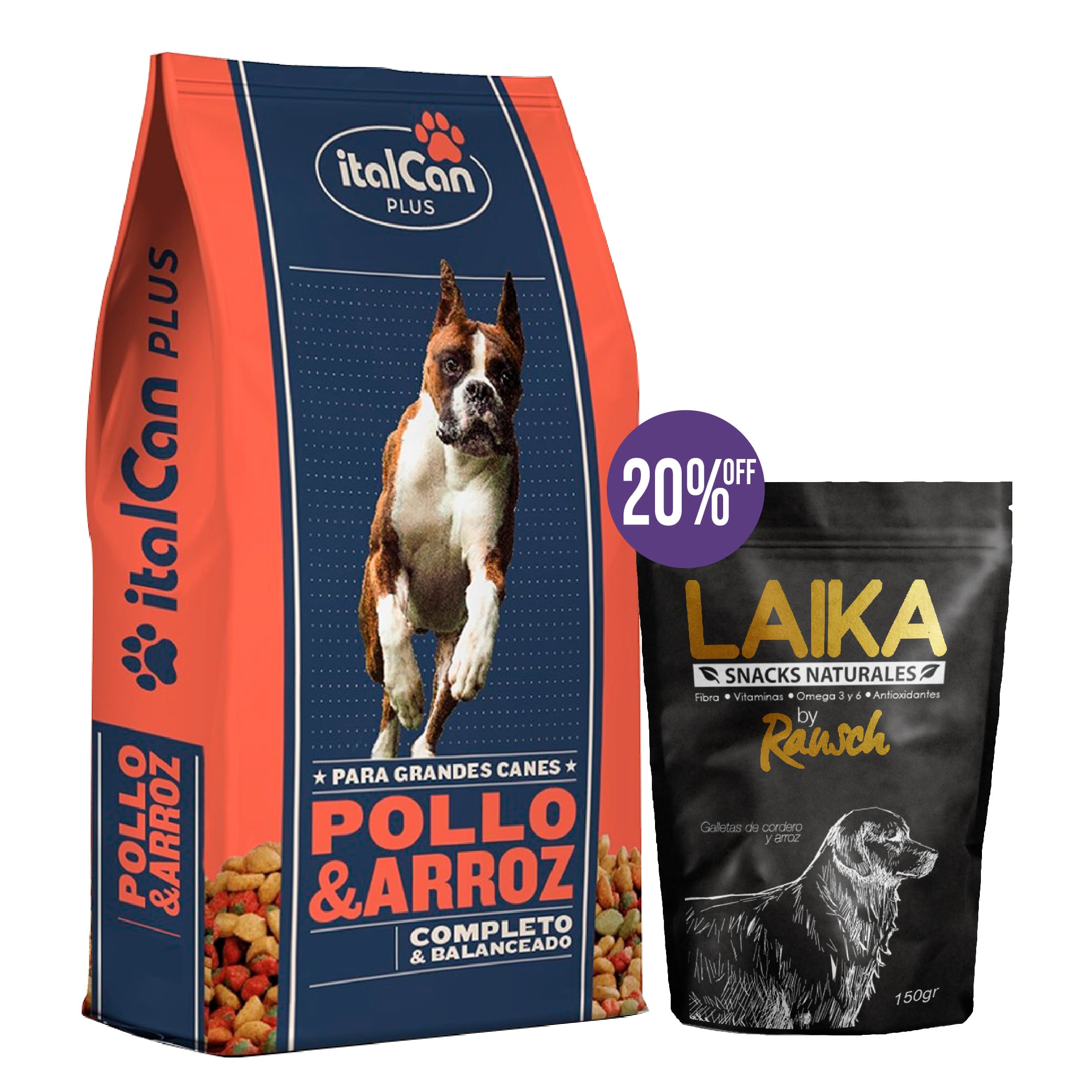 Italcan - Plus Pollo Y Arroz 25 Kg + Galletas Rausch