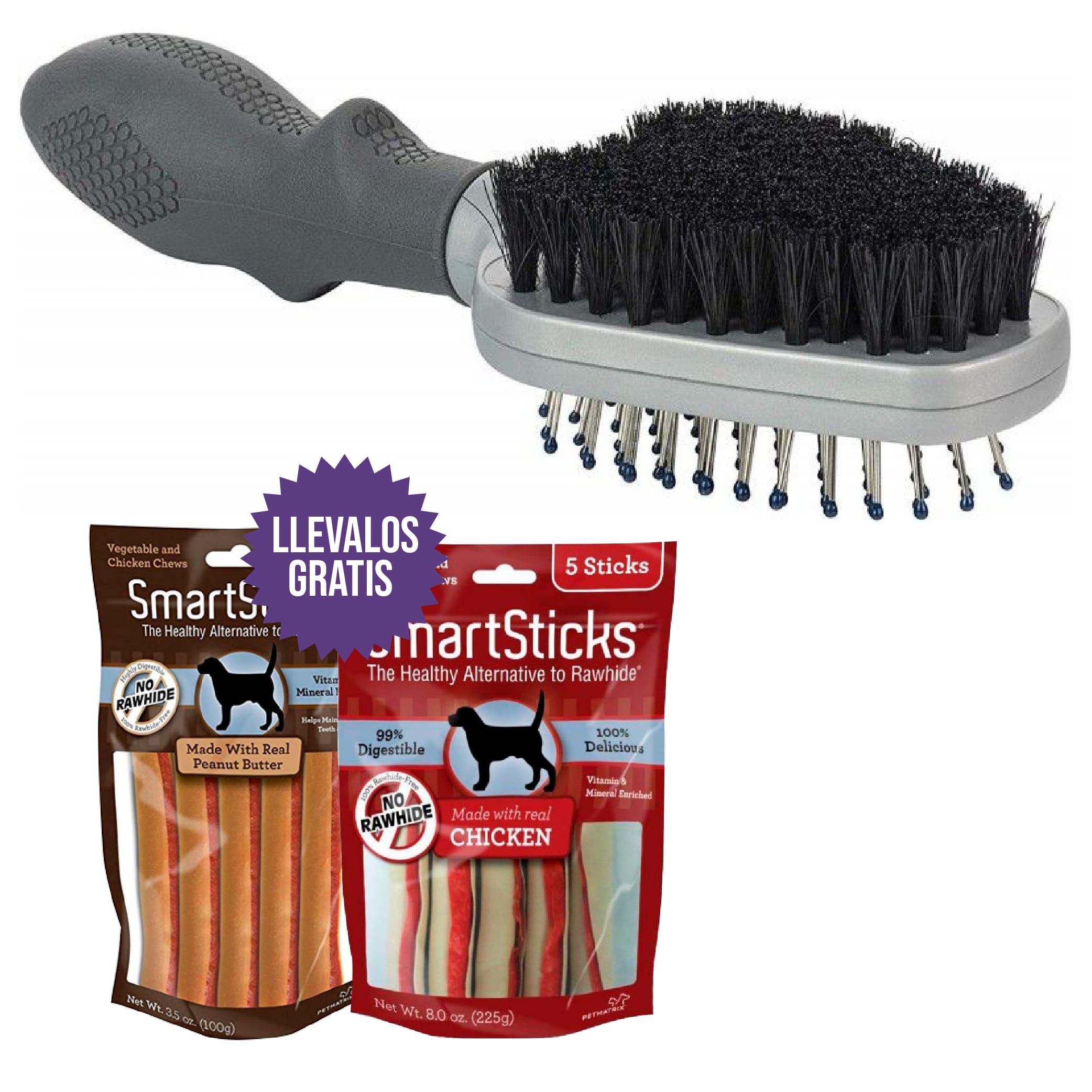 Furminator - Furminator Cepillo Dual Perro + Gratis Un Kit De Smartsticks De Mantequilla De Maní + Pollo