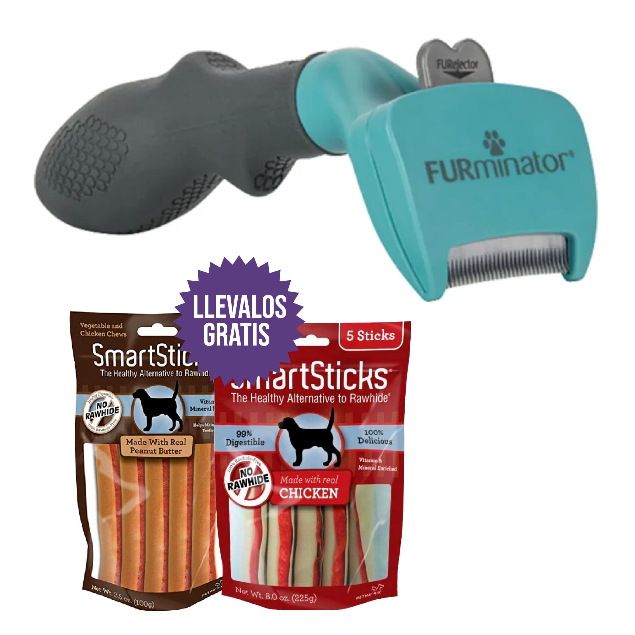 Furminator - Furminator Deslanador Gato Pequeño Pelo Corto + Gratis Un Kit De Smartsticks De Mantequilla De Maní + Pollo