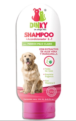 Dinky - Shampoo 2 En 1 Para Perro Pelo Claro