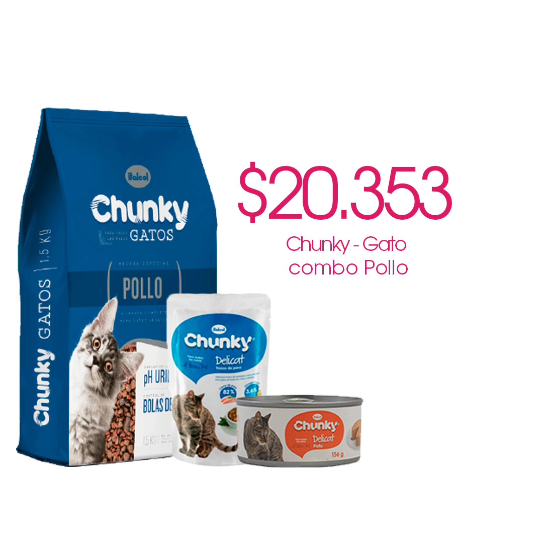 Combo Chunky Pollo Para Gatos 