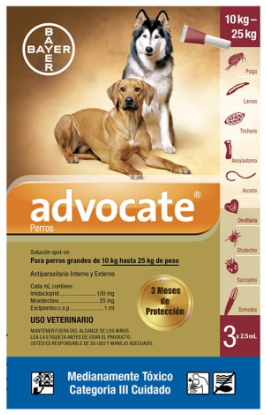 Advocate Tripack Perros De 10 A 25 Kg