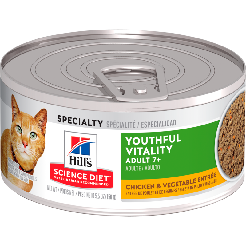 Hills Science Diet Adult 7+ Senior Chicken & Vegetable Entreé Lata Cat