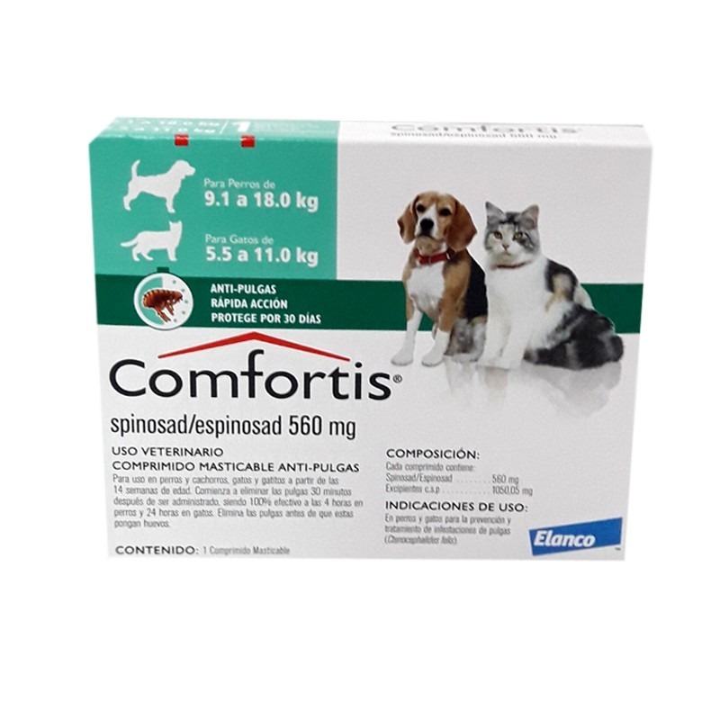 Comfortis Verde 560 Mg De 5.5 Hasta 11 Kg - 1 Tb