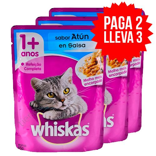 Whiskas Pouch Gato Adulto Atun En Salsa Pag2lle3
