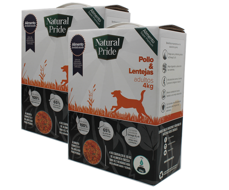 Natural Pride Pollo Lentejas De 4kg X 2 Uni
